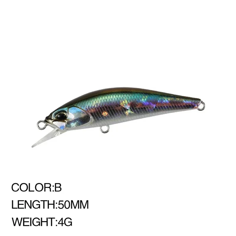

50mm 4g Japan Wobbler Sinking Minnow Fishing Lure Pesca Hard Peche Artificial Crank Bait Bass Perch Pike Salmon Trout