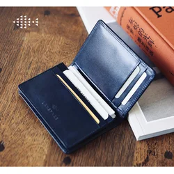 LANSPACE-Porte-cartes en cuir italien pour hommes, porte-monnaie, porte-cartes de visite, haute qualité, mode