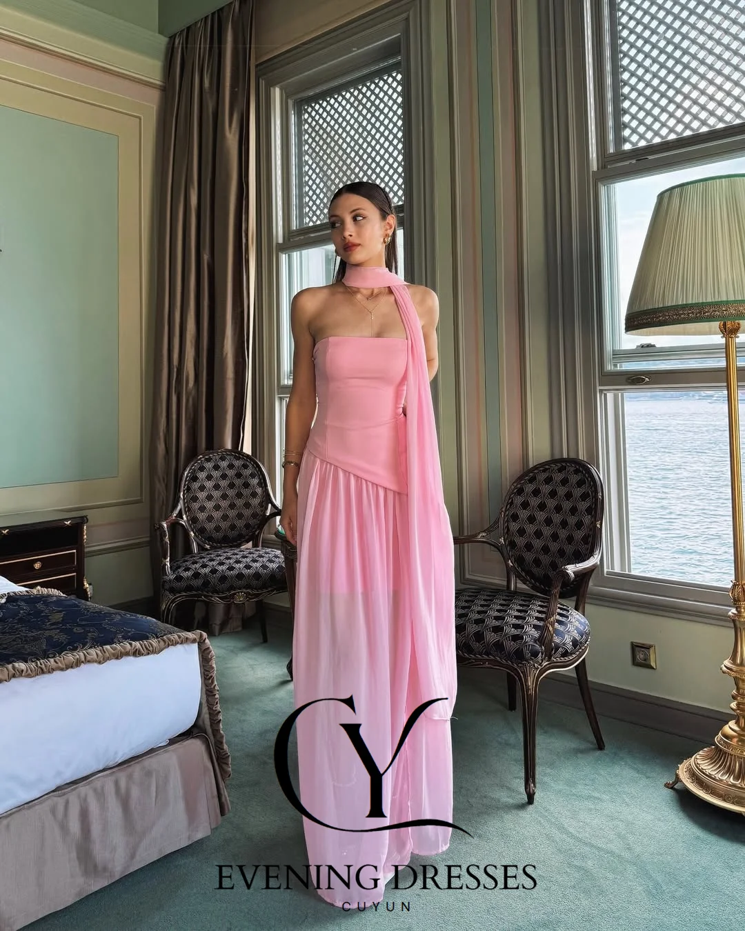 CUYUN-vestidos de verano de gasa para mujer, vestidos de fiesta elegantes personalizados hasta el suelo para ocasiones especiales 2025