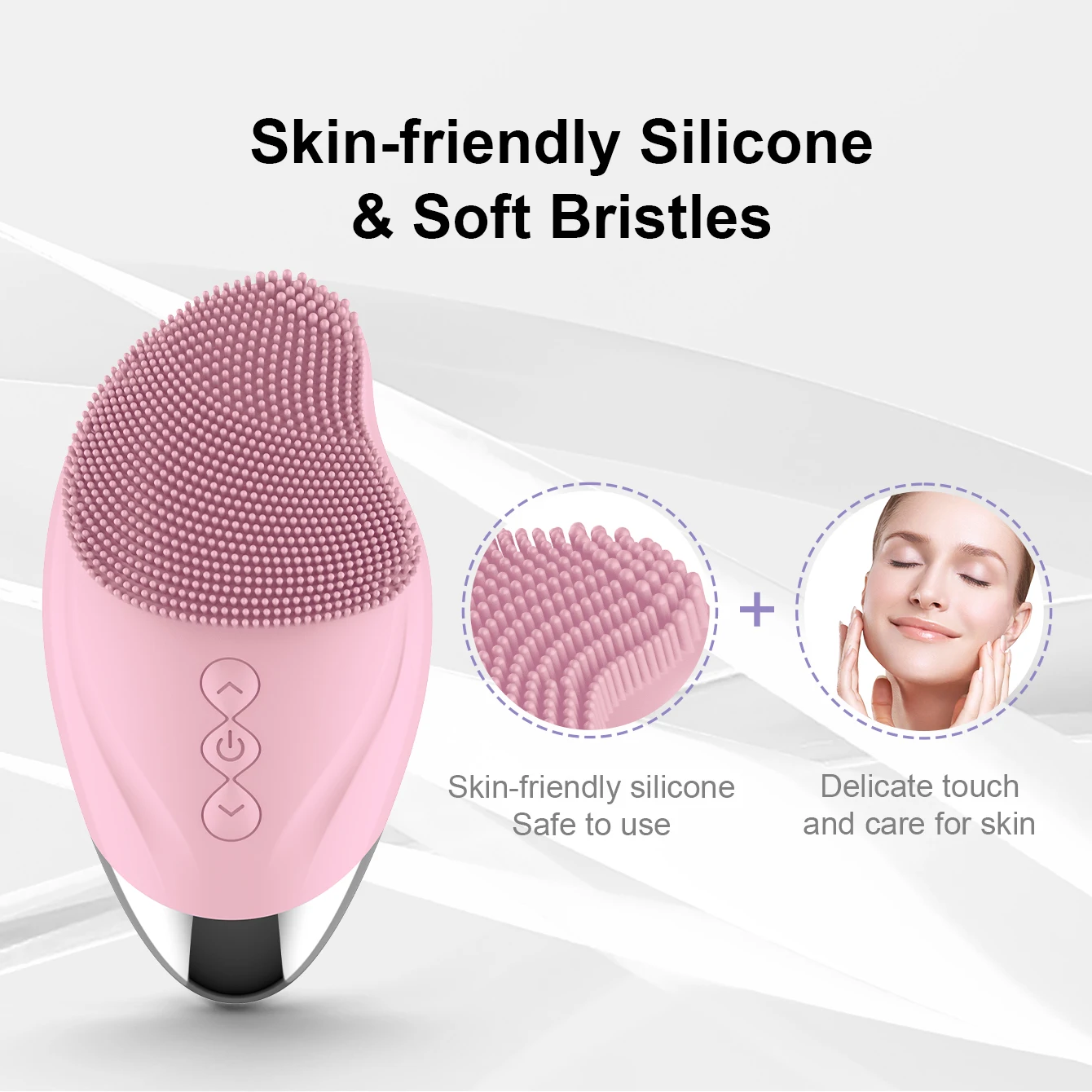 Brosse nettoyante électrique en silicone souple avec vibration sonique, offrant un nettoyage en profondeur, une exfolie douce et des avantages de massage