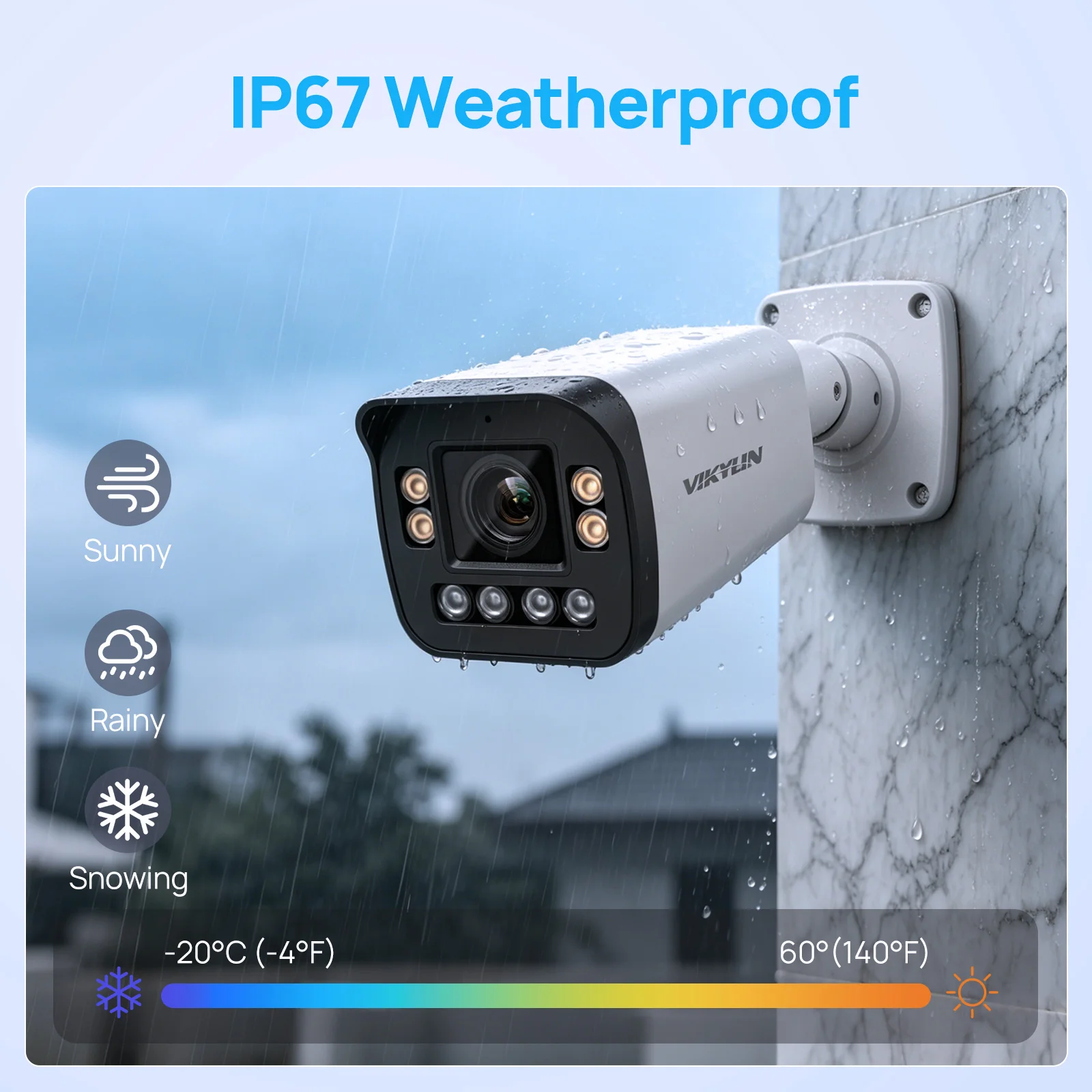 VIKYLIN 4K 8MP 5X Zoom Bullet IP Camera SD Card Slot 2-way Audio Surveillance IP Camera IP66 Onvif Home CCTV POE Security Camera
