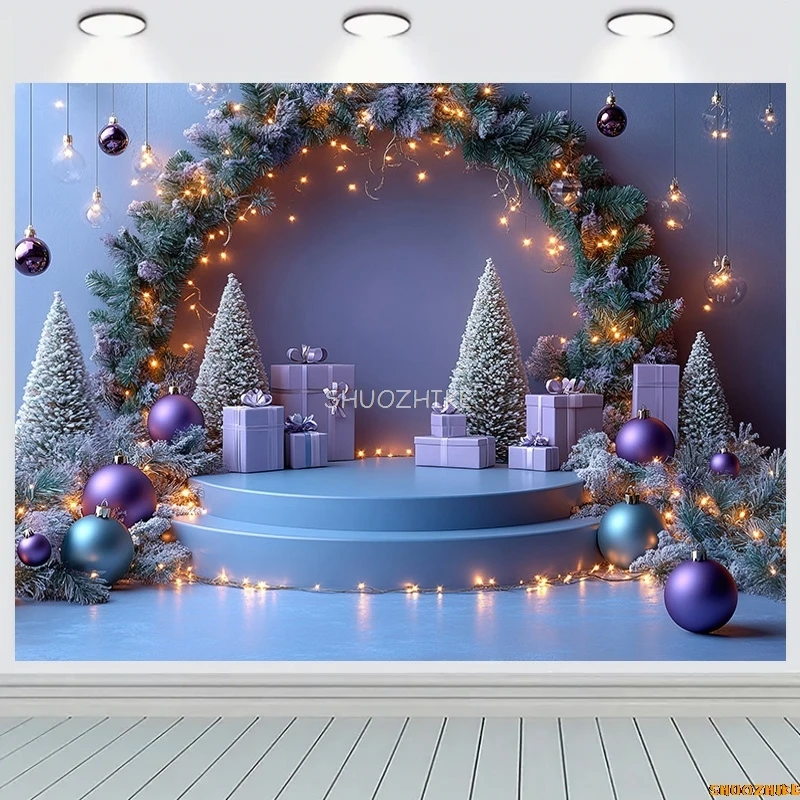 สวัสดีปีใหม่วันคริสต์มาสเวทีการถ่ายภาพฉากหลัง Props ครอบครัวตกแต่งเทศกาลรางวัล Holiday Party พื้นหลัง DC-08