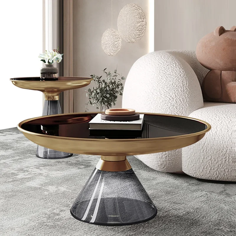 Living Room Coffee Tables Glass Tea  Nordic End Tables Modern Creative Furniture Decoration Luxury Sofa Side Table Design