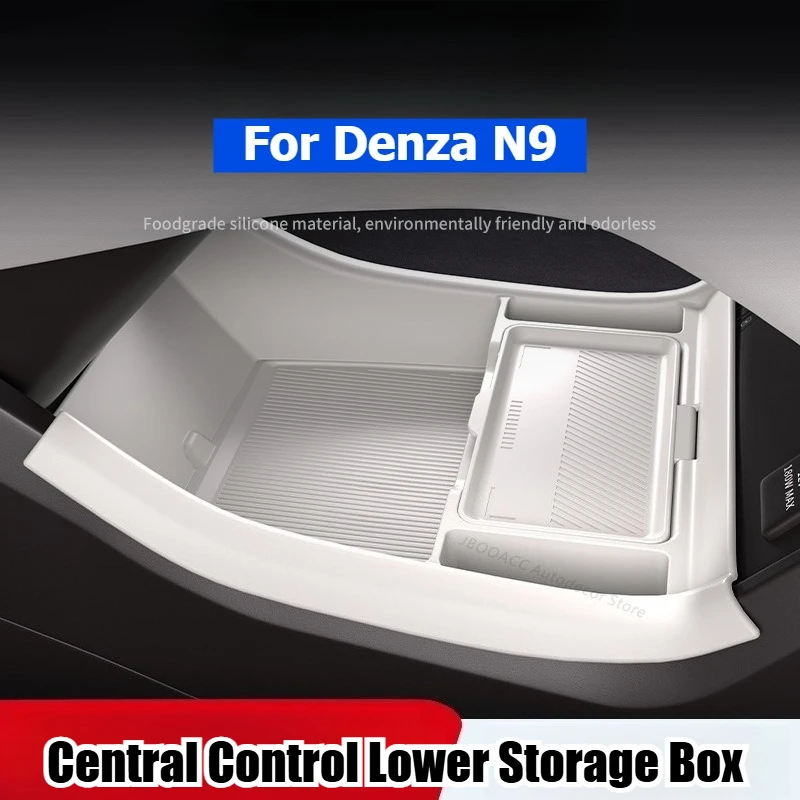 

Нижний ящик для хранения центральной консоли автомобиля ‌ Органайзер под подлокотником Denza N9 2025 с центральным управлением, внутренние силиконовые аксессуары