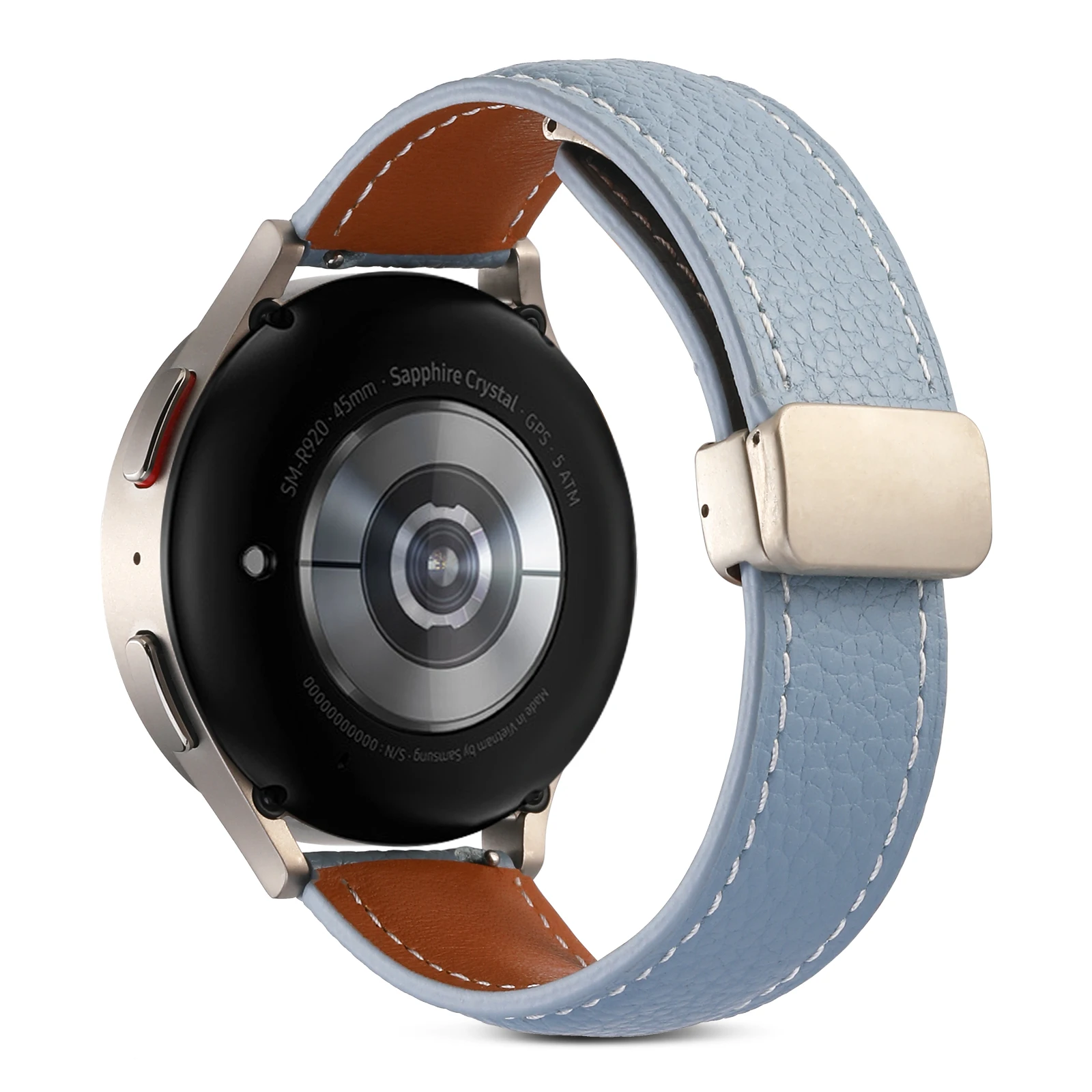 22mm 20mm Leather Strap for Samsung Galaxy Watch 4/5/5 Pro/Watch 4 Classic/Amazfit GTR/GTS for Huawei Watch 3/GT3 Magnetic Band