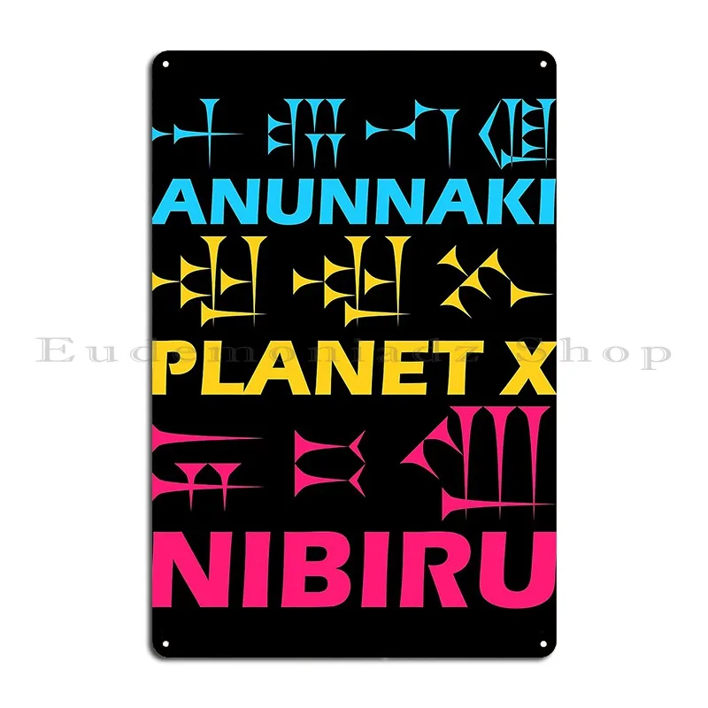 Anunnaki Nibiru Planet X Cuneiform Text Metal Signs Club Custom Pub Wall Decor Mural Tin Sign Poster