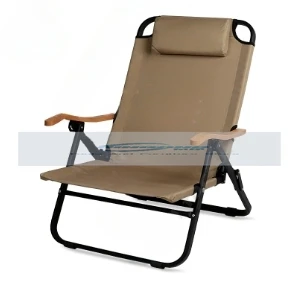 Outdoor Folding Chair Four-gear Adjustment Comfortable Lounge Chair Camping Beach Chair