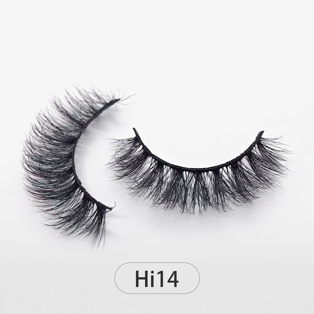 Dropshipping 12-12mm3D Faux Mink Lashes Bulk With Free Custom Box Wispy Natural Fluffy Eyeashes Wholesales Natural False Eyelash