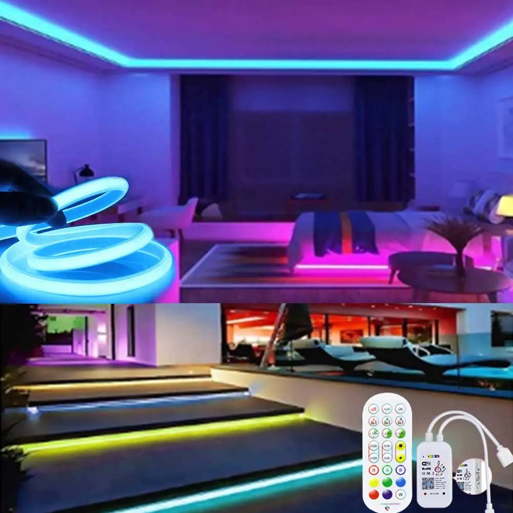 TUYA LED Neon Strip Light RGB WIFI 16Colors DIY Light 3m 5m Smart LED Waterproof Flexible Light Strip APP Work with Alexa