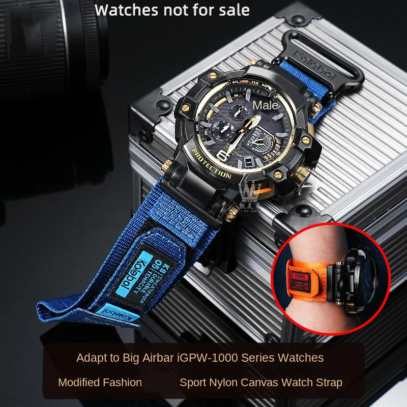 

Black Orange Green Fancy Blue Grey 6-Color Men's Watchband GPW-1000 Waterproof Strap Bracelet GPW1000 Adapter and Refit Fabric