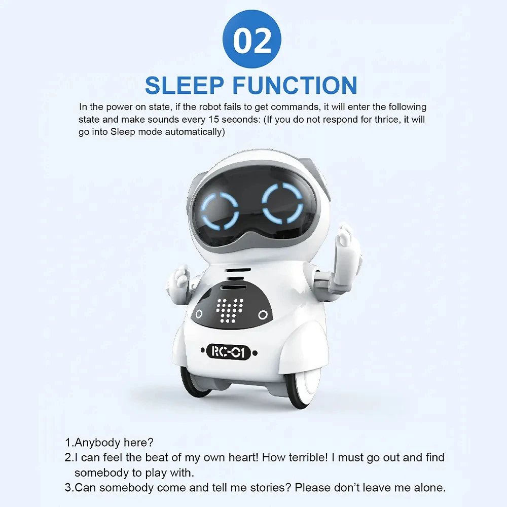 Pocket Emo Robot Talking Interactive Dialogue Voice Recognition Record Singing Dancing Telling Story Mini Robot Toy