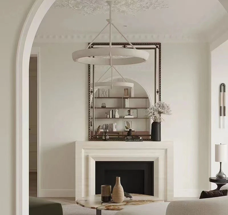 complex medieval living room B & B corridor white color matching simple modern decorative mantel ultra-thin entrance cabinet
