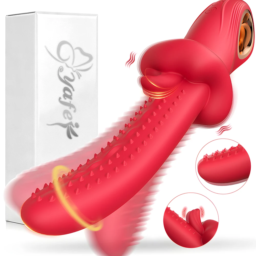 Clitoral Tongue Rotating 3 IN 1 Vibrator for Women Clit Nipples G-Spot Stimulator Female Vagina Massager Vibrator Adults Sex Toy