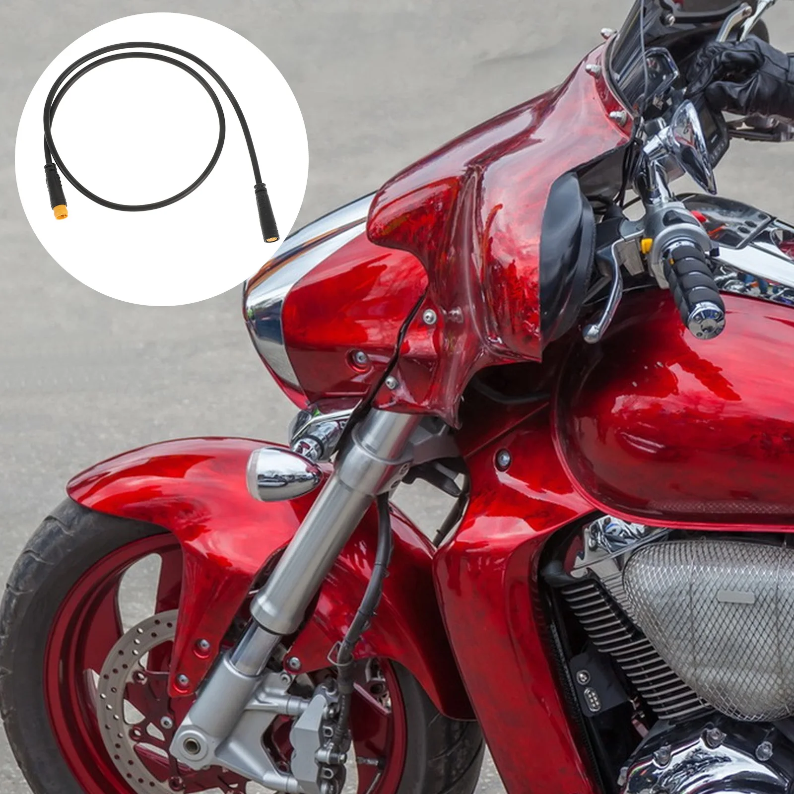 

3-pin Extension Cable for Electric Vehicle Ebike Accessories Black Signal Line Motor Cable Long Lasting Use All Season