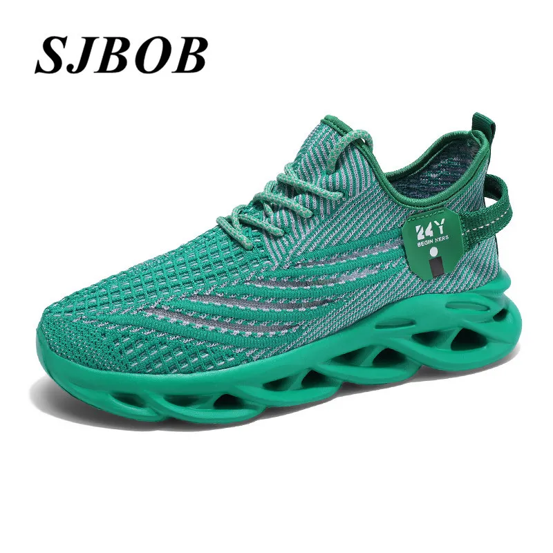 

Green Knit Couples Socks Shoes Comfort Anti-Shock Women Running Shoes Light Non-Slip Socks Training Shoes Men Platform Sneakers