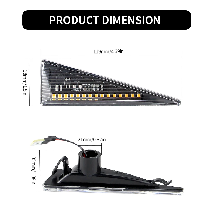 2pieces Led Dynamic Side Marker Turn Signal Light For Renault Megane MK2 CC Espace MK4 Scenic MK2 Wind Avantime Thalia 2
