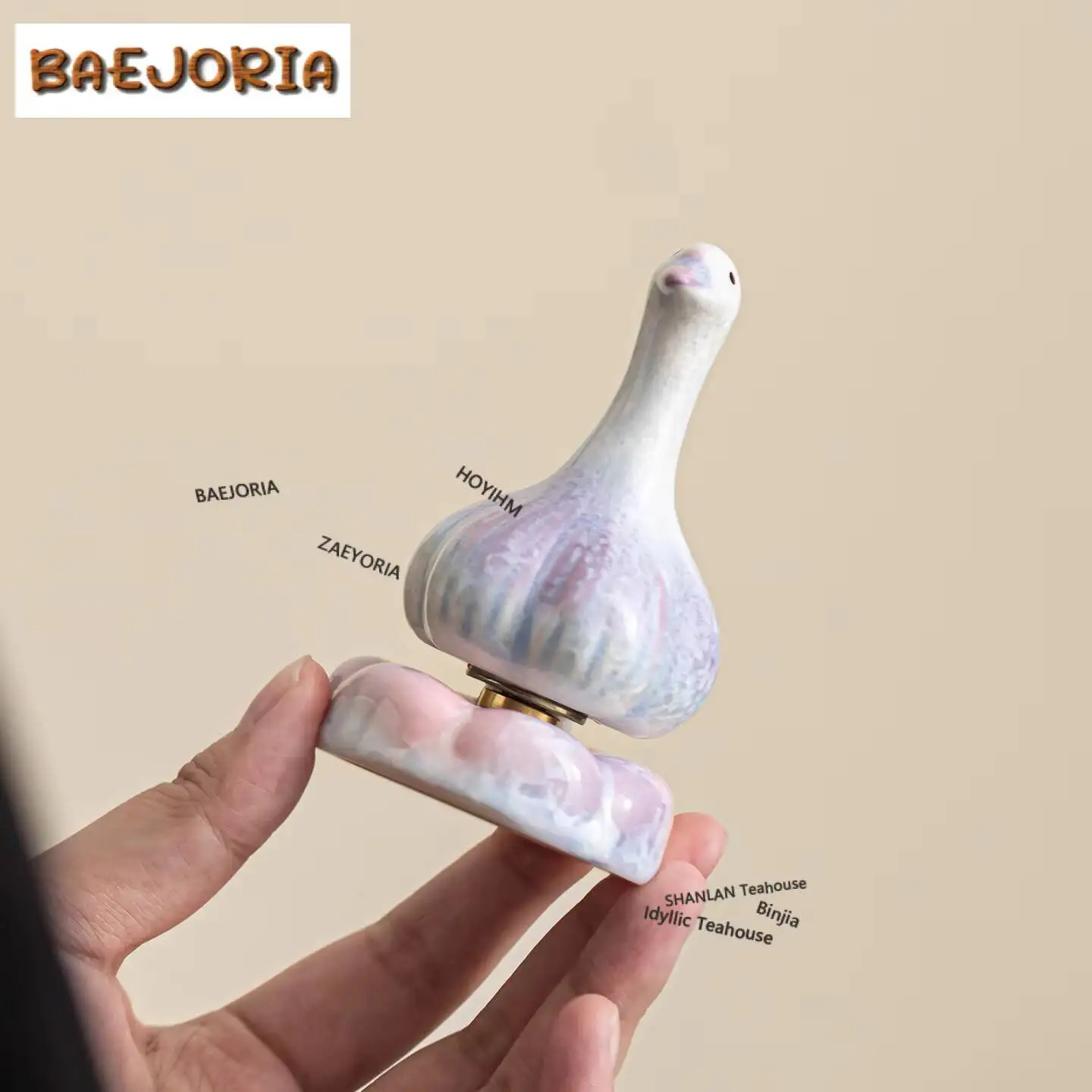 Crystal Glaze Garlic Bird Tea Pet Zen Flowerpot Landscaping Tea Figurine Play Toys Tea Statue Ornaments Accessories Workmanship