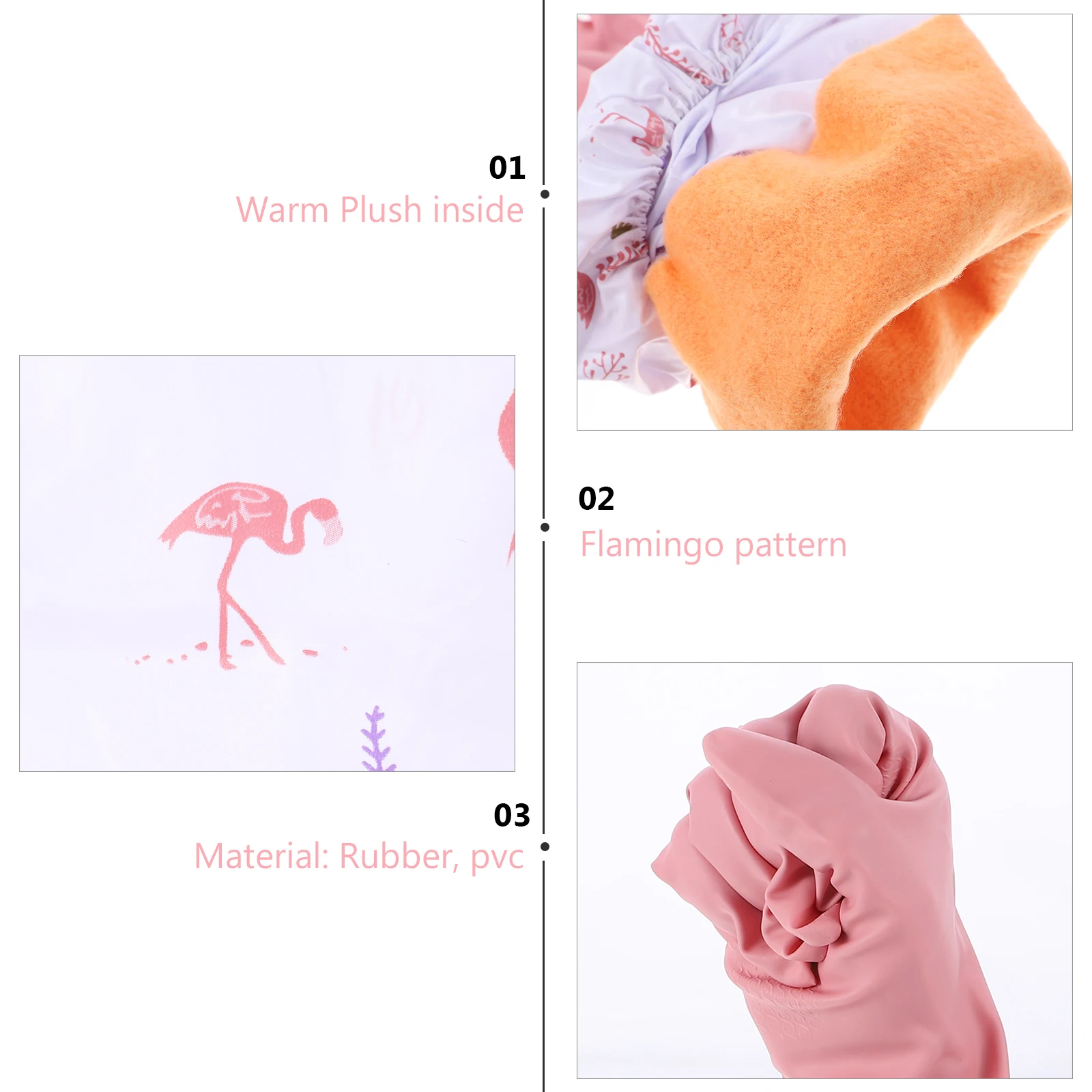 

Microfiber Cloth Cleaning Rubber Long Waterproof Protection Kitchen Gloves Dishwashing Long Gloves Protection Home Use