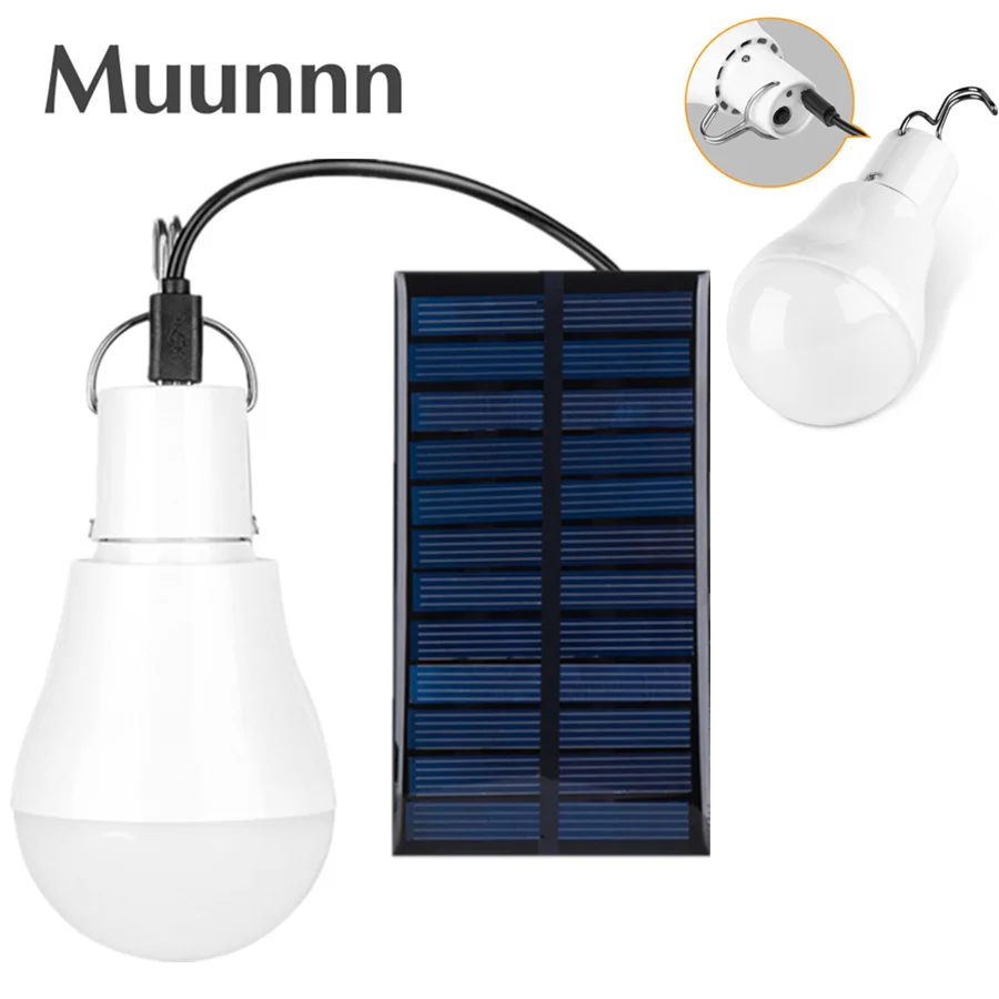 

Muunnn Solar LED Light Bulb Portable Garden Lamp Outdoor Waterproof Lighting for Indoor Home Camping Emergency