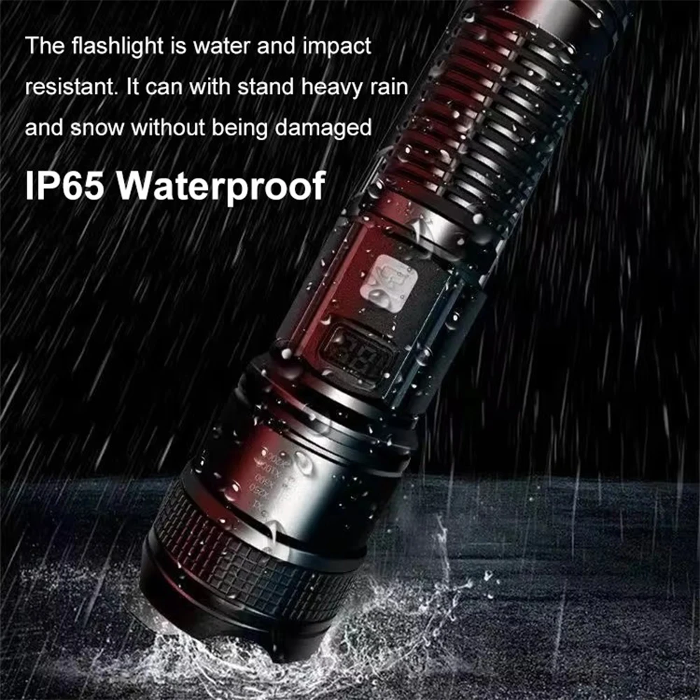 Super Bright Flashlight USB Rechargeable High Power LED Flashlight Long Range Tactical Torch Outdoor Waterproof Camping Lantern