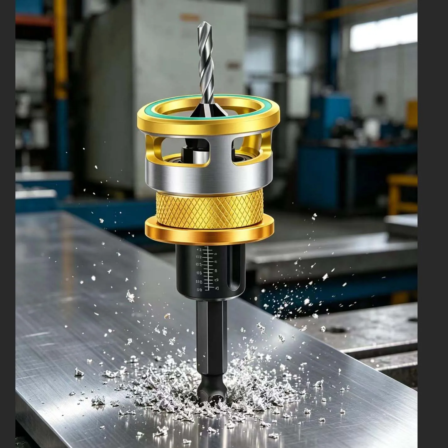 Four Flute Countersink Drill Bit Adjustable With Depth Stop For Wood Plastic For Smooth Boring In Hardwood And Board