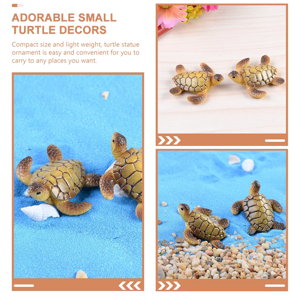 6 Pcs Resin Sea Turtle Aquarium Moss Landscape nament Mini Statue Craft Decor Small Decoration Safe Lasting Stable