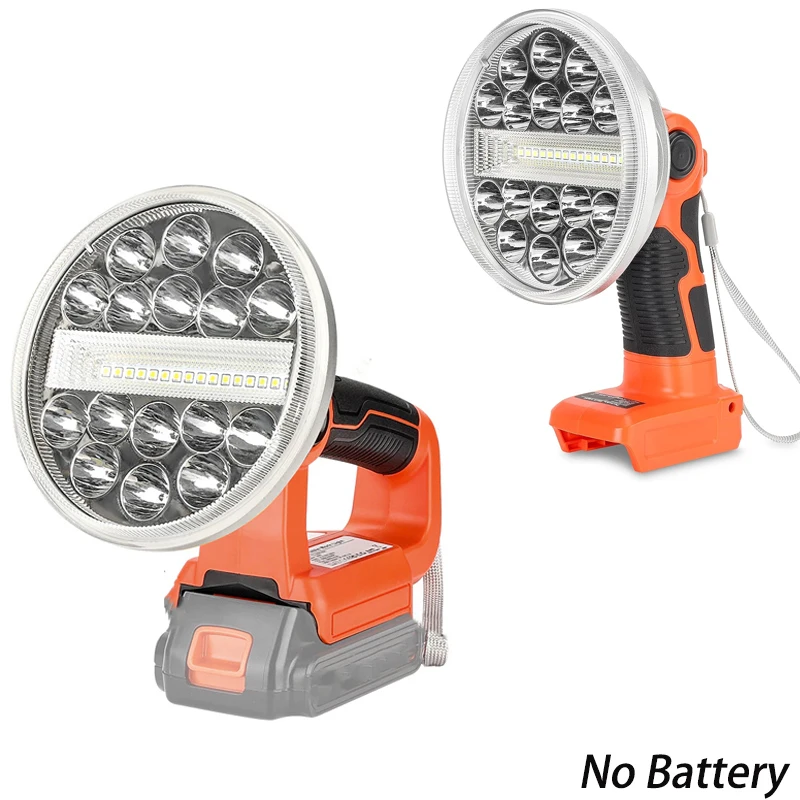 2000LM  LED Work Light for Black and Decker 20v Lithium Battery Camping Flashlight for Emergency and Job Site Lighting with USB