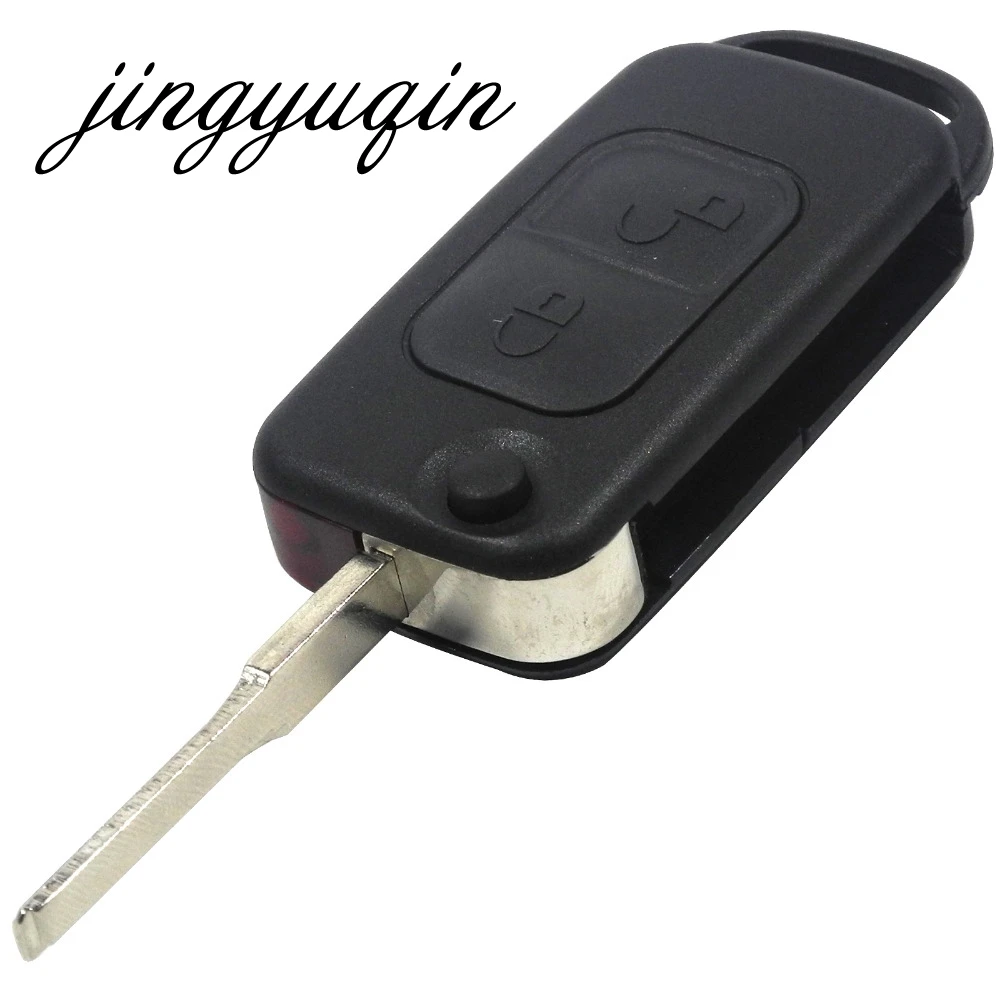 

jingyuqin 10PCS for MERCEDES-BENZ A C E S 2 Button Switchblade HU64 Flip Folding Car Key Remote Case Fob Shell (Infra Red)