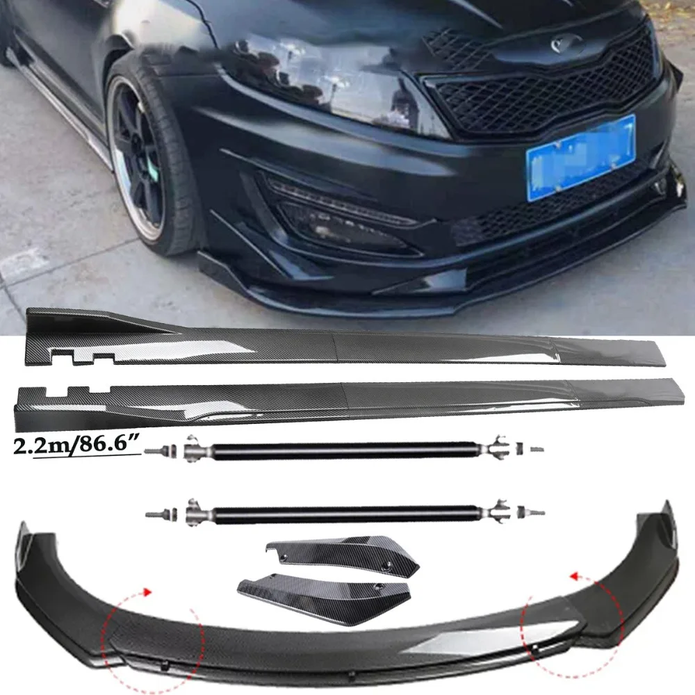 

Carbon Fiber Front Bumper Lip Spoiler & Side Skirt For Kia Optima 2010-2020 Body United States