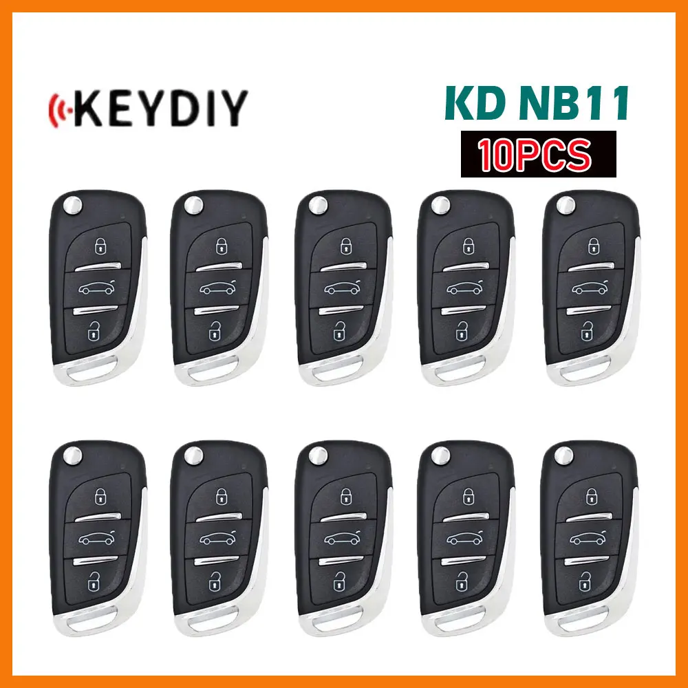 10pcs KEYDIY NB Series NB11 Universal Multifunctional KD Remote Key 3 Buttons DS Style Car Remote Key Work with KD900 KD-X2 Mini