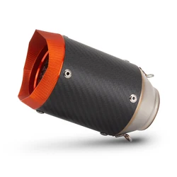 51mm 60mm Universal Motorcycle Exhaust Accessories Modify Carbon Fiber Muffler For DUKE390 450SR R3 MT03 CBR300R GSXR150 ZX25R