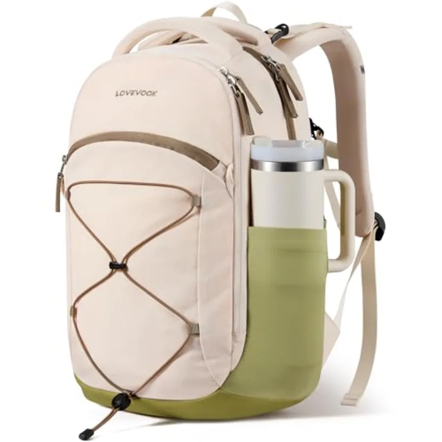

Everyday Laptop Backpack for Women and Men With Tumbler Holder, Classic Travel Work College Teacher Carry on Backpack Purse, Wa