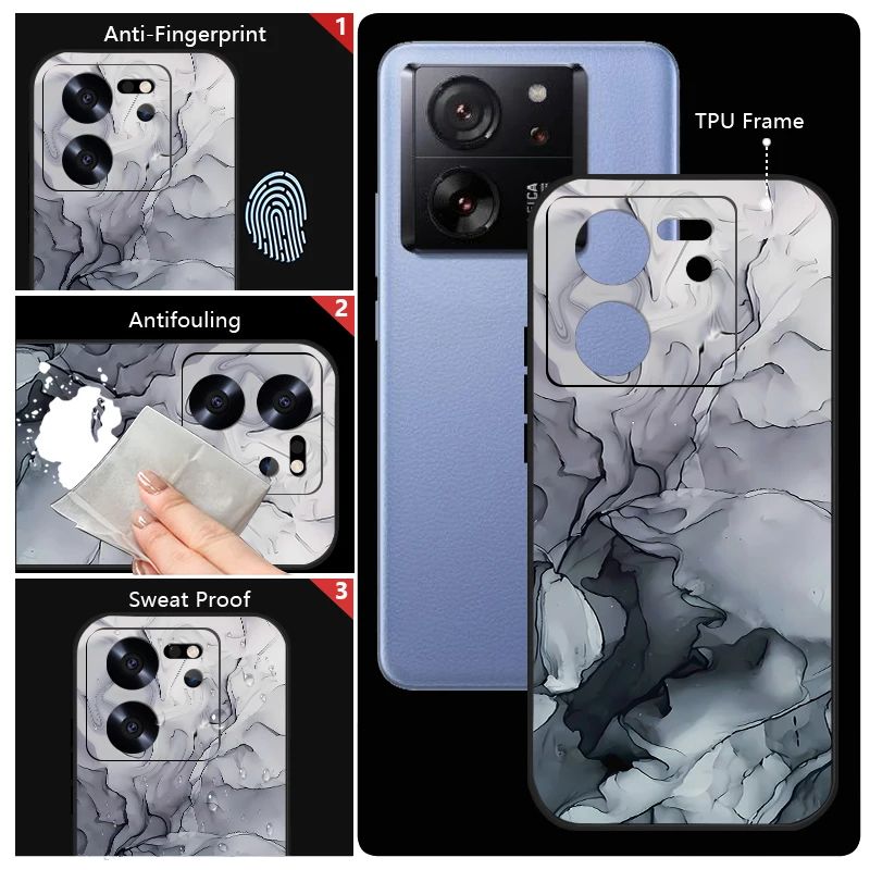 Marble Case For Xiaomi 11T Mi 11 Lite 5G NE Poco X6 F6 Pro Redmi Note 10 11 12 13 Pro 5G Shockproof Soft Silicone Cover Fundas