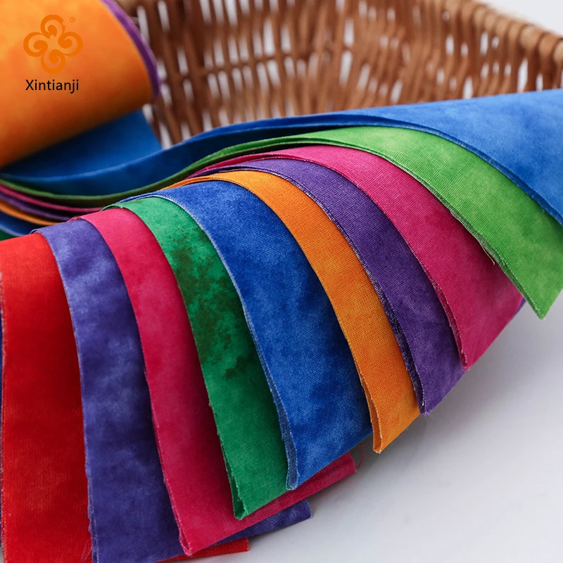 25 Colors Jelly Roll Rainbow Patchwork Strips Cotton Fabric DIY Sewing Cloth Handmade Needlework Quilted Material 6.2*100cm