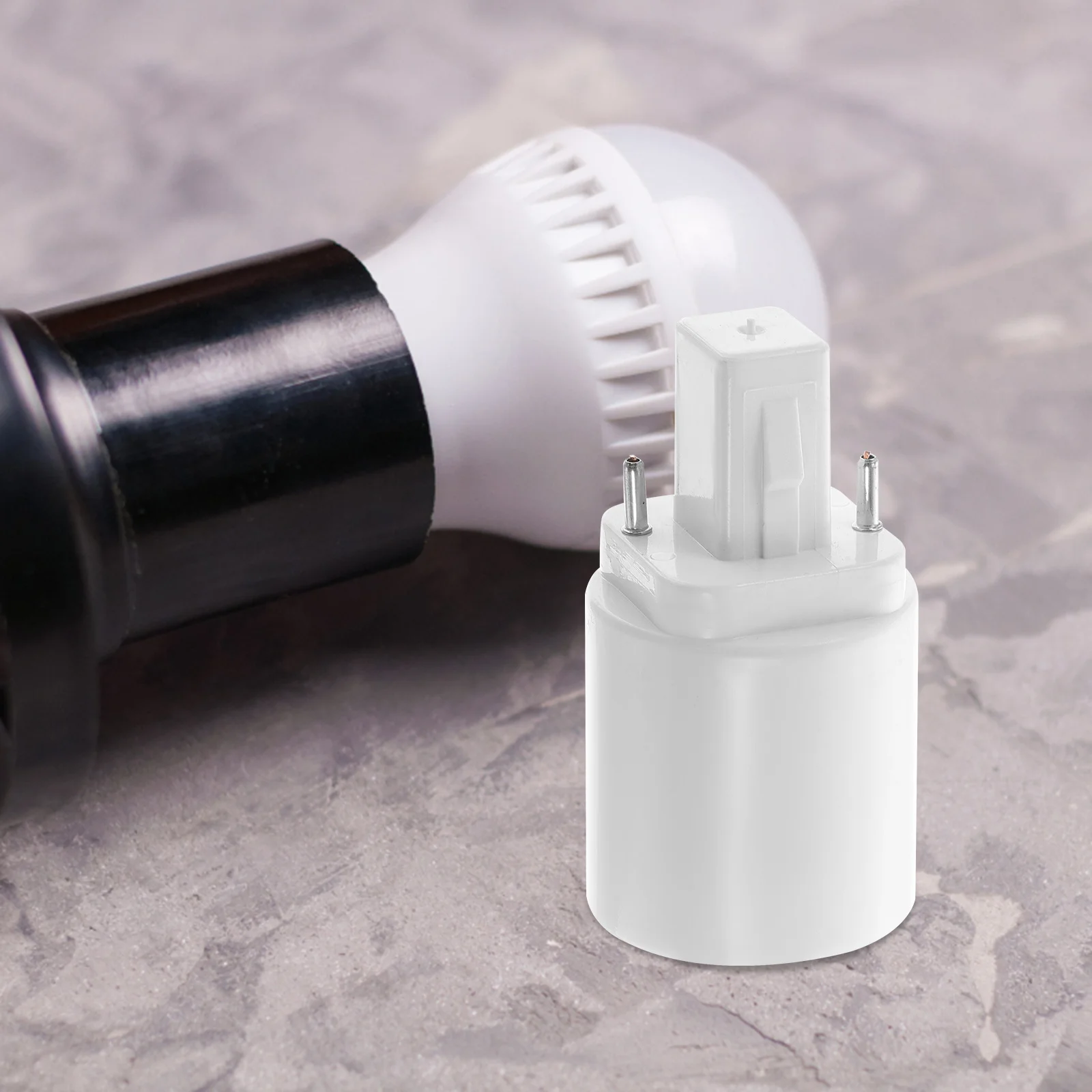4pcs G24D To E27 2 Pin Light Bulb Socket Sturdy Pbt Material Durable Lamp Holder For Led Halogen Filament Bulbs Light Socket
