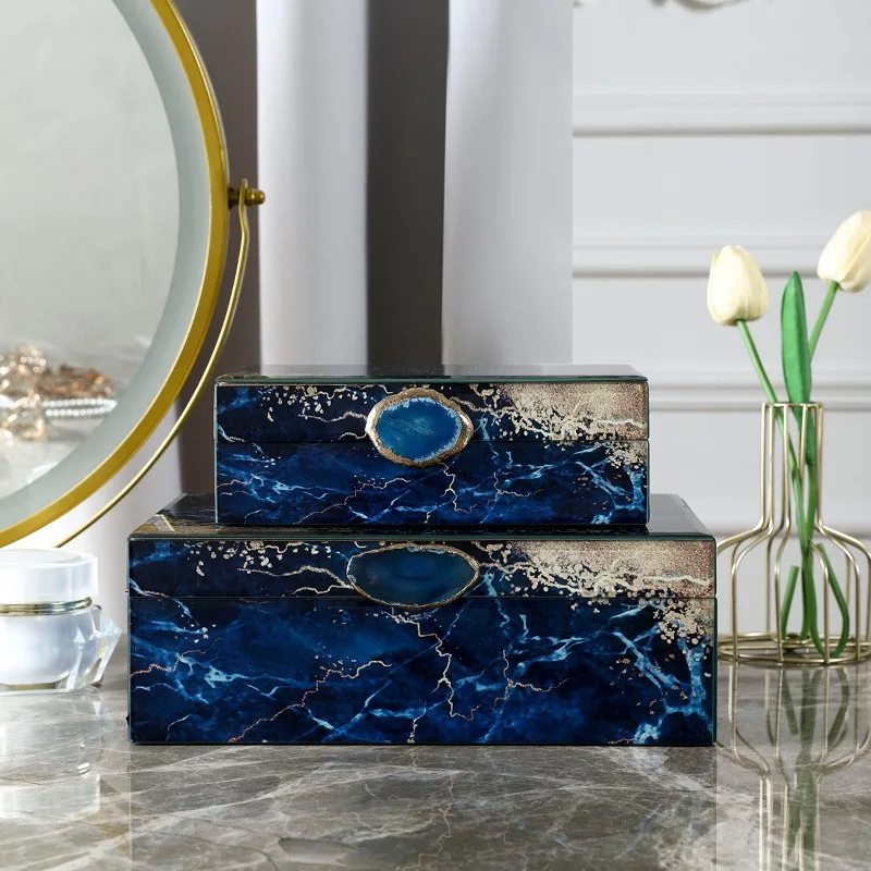 Glass Jewelry Displays Box Exquisite Jewellery Showcase Case Large Capacity Necklace Storage Boxes Room Decoration Trinket Cases