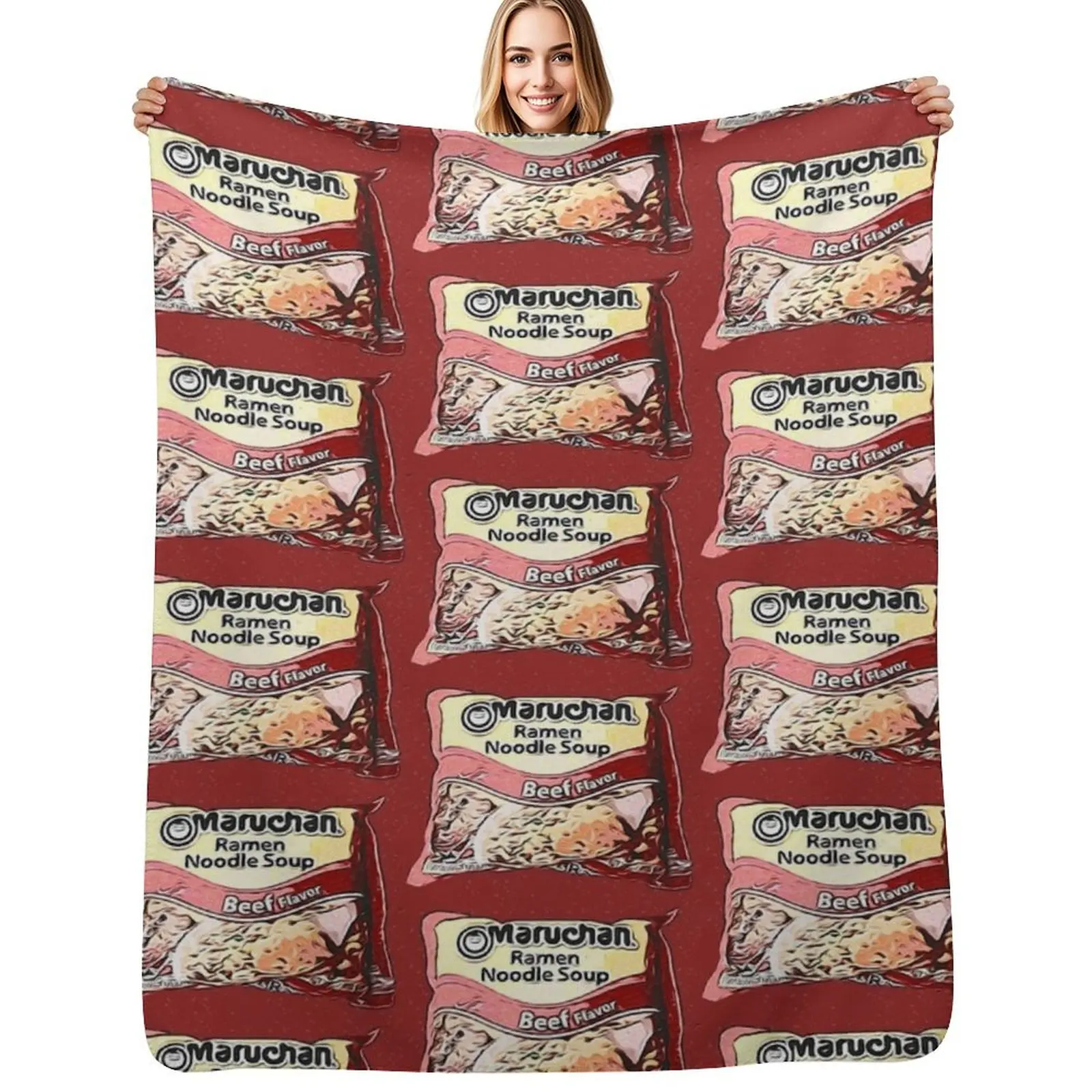 Beef Ramen Throw Blanket Breathable Lightweight Blanket for Adults Kids