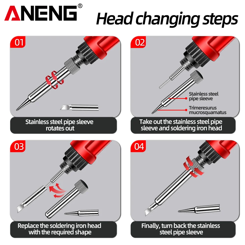 ANENG Electric Soldering Iron 60W Professional Fast Welding Equipment 110V/220V SL104 Heater Soldering Iron Tips Welding Tools