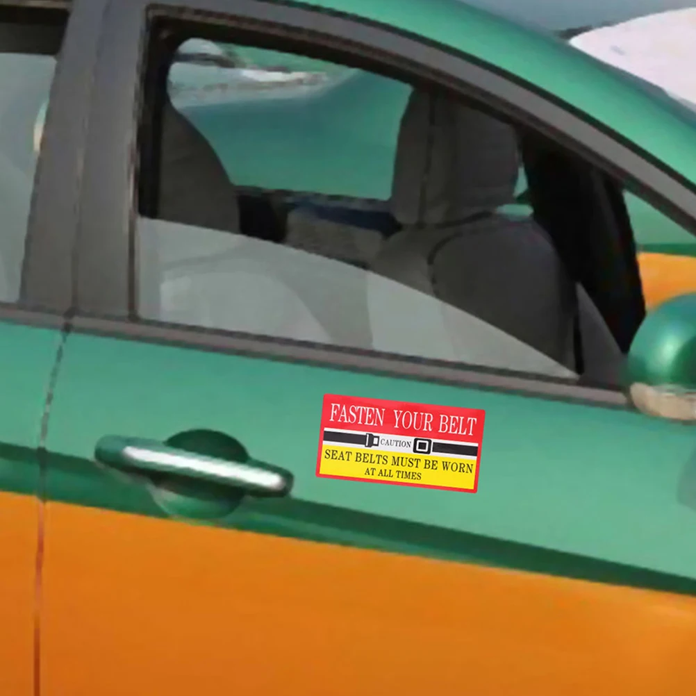 

12pcs Safety Warning Stickers Adhesive Labels Fasten Reminder Fasten Your Belt Prompt For Car Vehicle Universal Fit Road Safety