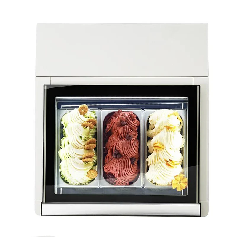 High Performance Desktop Ice Cream Display Dipping Cabinet Gelato Showcase Mini Gelato Display Freezer