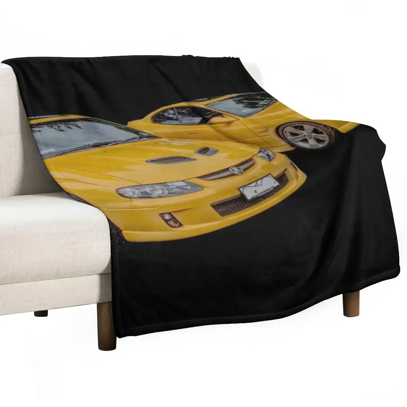 New Holden Monaros on Black Throw Blanket Hairys Retros Blankets