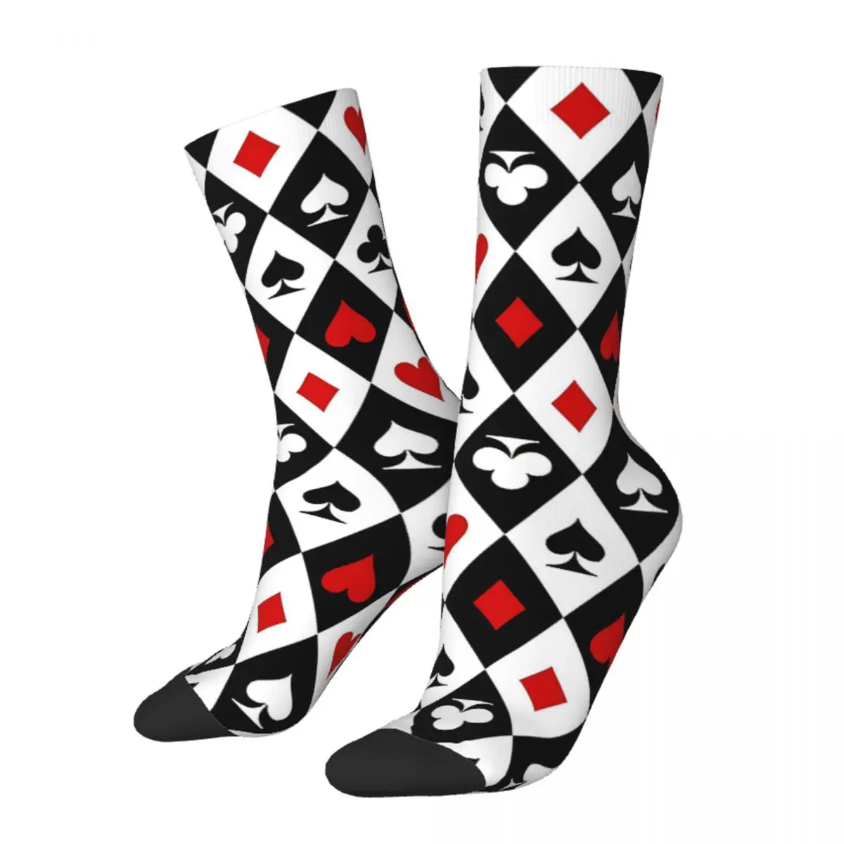 Happy Retro Playing Cards Suit Symbols Crazy Men's Socks Unisex Harajuku Seamless Printed Funny Crew Sock Boys Gift