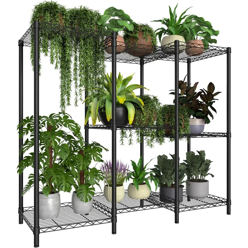 

8-Tier Plant Stand for Indoor Outdoor, Large Reinforced Multiple Flower Pot Holder Rack for Multiple Plants Plant Rack