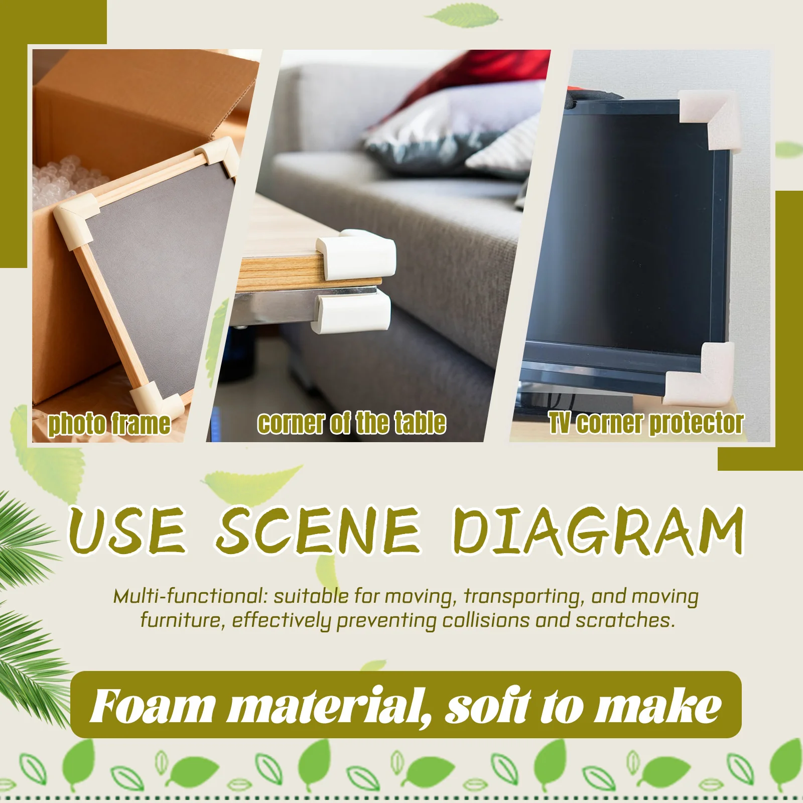 12pcs U Shaped Corner Protector Foam Furniture Edge Bumper For Frame Safety Bumpers Transport Furniture Protector