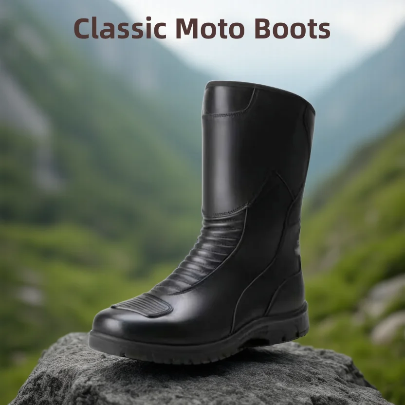 Motorcycle Boots Men Classic Motocross Boots with Reinforced Heel…