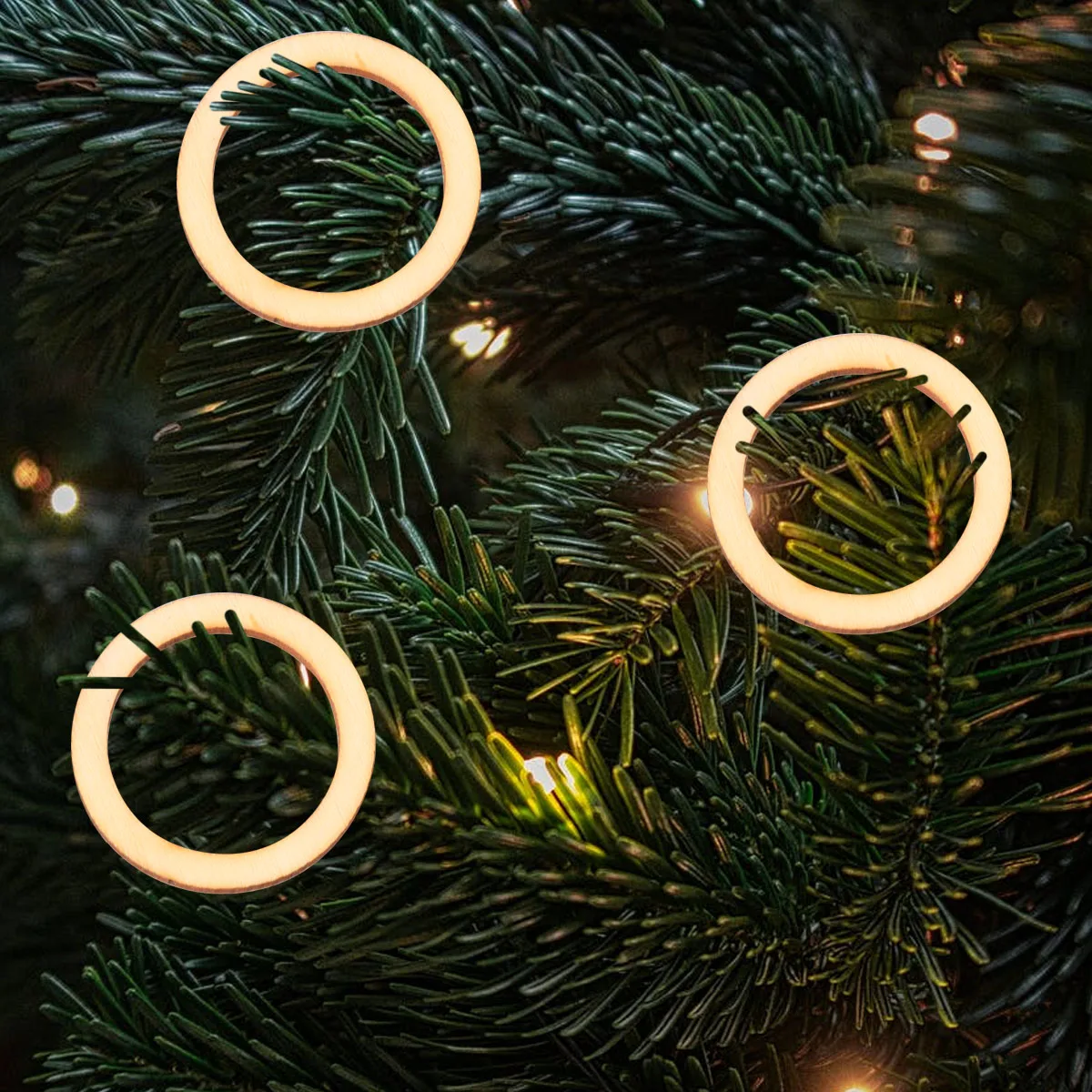 

100pcs Wood Chip Craft Accessories 4Cm Round Natural Wooden Slices Diy Decor For Scrapbooking Wall Hanging Party Favors Hollowed