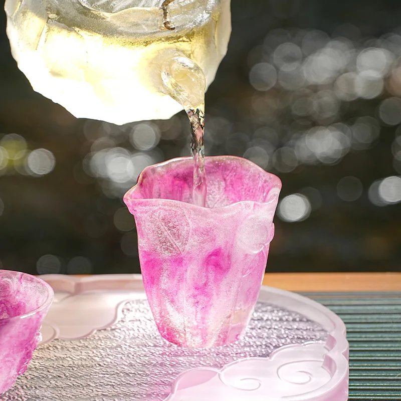 Lotus fair cup ladies wine glass glass tea can not be boiled