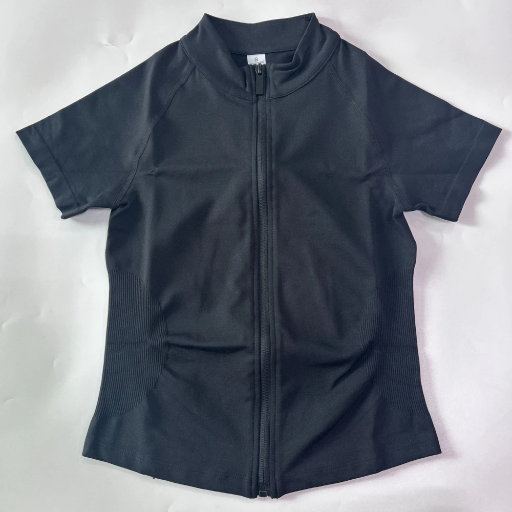 Pericic Kurzarm-Sporttop Yoga T-Shirt Jacke Nahtlose Fitnesskleidung Pilates Laufshirt Schnelltrocknend Workout-Shirt – Detail 18