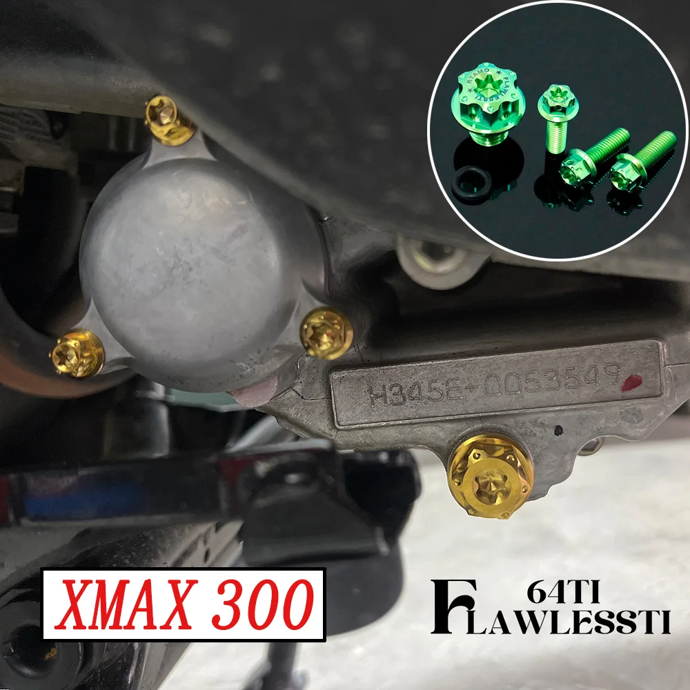 FLAWLESSTI Gr5 Titanium Bolt Engine Oil Bleed Bolt For Yamaha Xmax 300