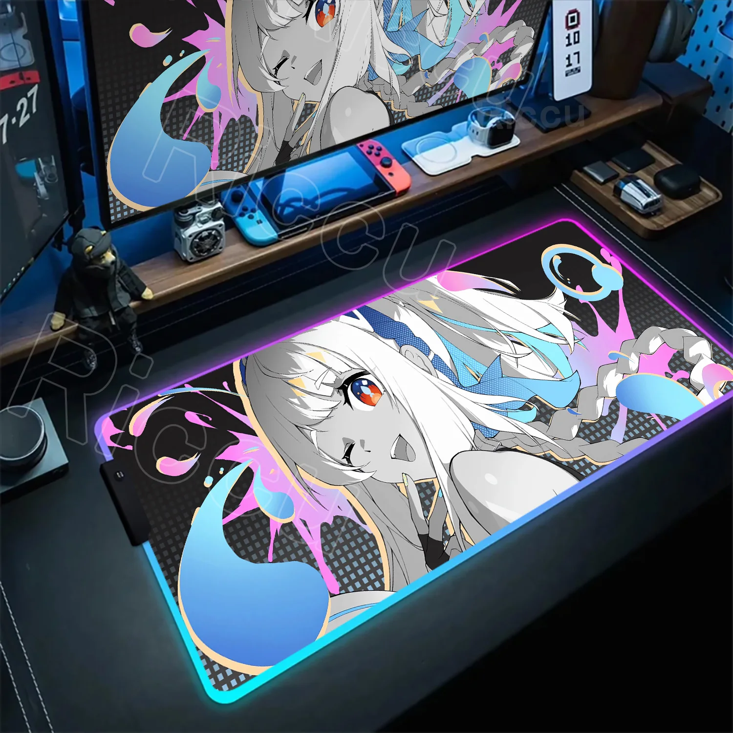 

HD Печать Genshin Impact RGB Коврик для мыши Большой Kawali Girls XXL Ноутбук Аниме Геймер Коврик для мыши Клавиатура ПК Нескользящий резиновый настольный коврик